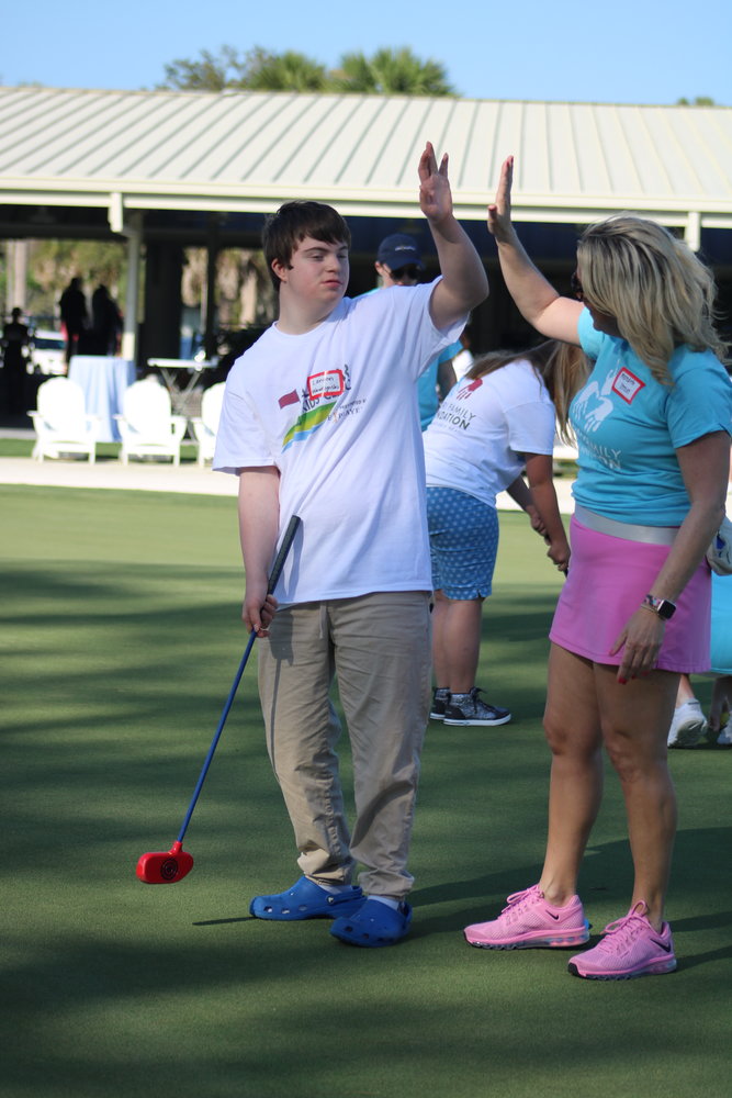 Fun was had throughout the golf clinic.